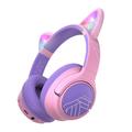 PowerLocus Bobo Cat Ears Draadloze Koptelefoon voor Kinderen - Roze / Paars