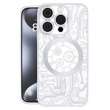 iPhone 16 Plus Prio Elegant Mag Hoesje met Camera Lens Beschermer - Zilver