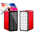 Psooo 100000mAh Zonne Powerbank - 4xUSB - Rood