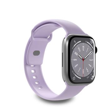 Apple Watch Series Ultra 2/Ultra/10/9/8/SE (2022)/7/SE/6/5/4/3/2/1 Puro Icon Silikon Bandje - 49mm/46mm/45mm/44mm/42mm - Lavendel