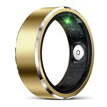 R5 Aluminiumlegering Smart Ring met Oplaadhoesje - Maat: 8/18.2mm - Goud