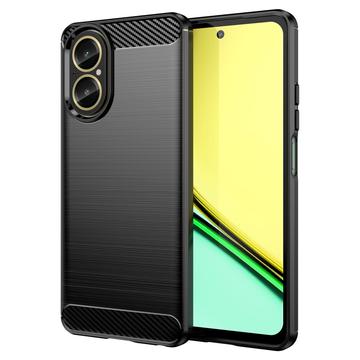 Realme C67 4G Geborsteld TPU Hoesje - Koolstofvezel