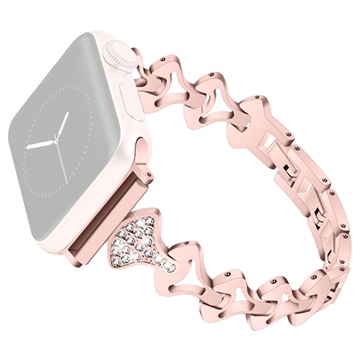 Strass Waaiervormig Apple Watch Ultra 2/Ultra/10/9/8/SE (2022)/SE/6/5/4/3/2/1 Band - 49mm/46mm/45mm/44mm/42mm - Roze