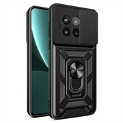 OnePlus Ace 5/5 Pro/13R Roterende ring hybride hoesje met camera schild - Zwart