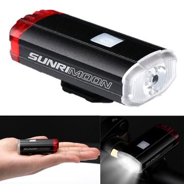 SUNRIMOON Waterdicht LED Fietslicht USB Oplaadbare Lamp 100 Lumen Front/Rear Koplamp Fietshelm Lamp