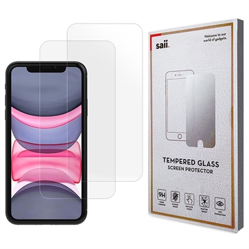 Saii 3D Premium iPhone 11 Glazen Screenprotector - 9H - 2Pcs.