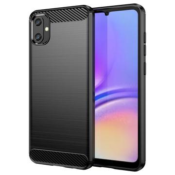 Samsung Galaxy A05 Geborsteld TPU Hoesje - Koolstofvezel - Zwart