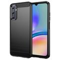 Samsung Galaxy A05s Geborsteld TPU Hoesje - Koolstofvezel - Zwart