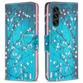 Samsung Galaxy A05s Wonder Series Portemonnee Hoesje - Wit Bloemen