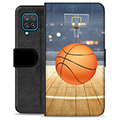 Samsung Galaxy A12 Premium Portemonnee Hoesje - Basketbal