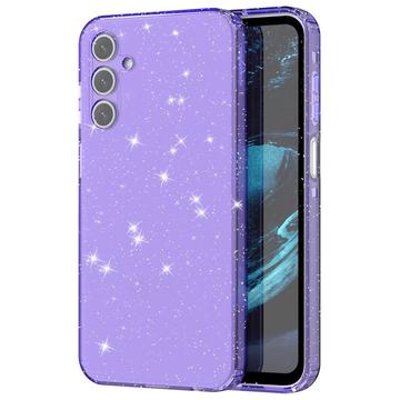 Samsung Galaxy A15 Stylish Glitter Series TPU Hoesje - Doorzichtig Paars