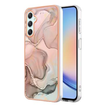 Samsung Galaxy A25 Marble Pattern Gegalvaniseerd IMD TPU Hoesje - Roze