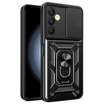 Samsung Galaxy A25 Rotary Ring Hybrid Case with Camera Shield - Black