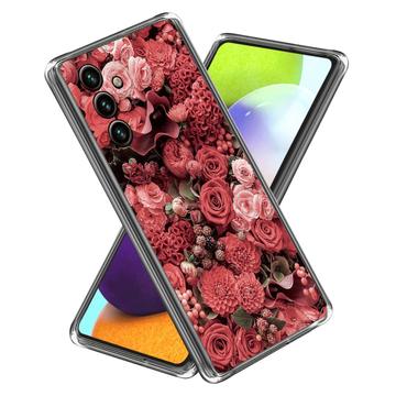 Samsung Galaxy A25 Stijlvolle Ultradunne TPU Hoesje - Rode Bloemen