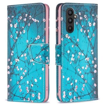 Samsung Galaxy A25 Wonder Series Portemonnee Hoesje - Wit Bloemen