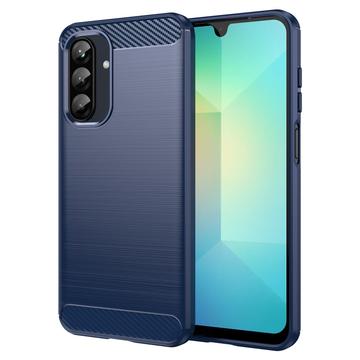 Samsung Galaxy A26 Geborsteld TPU Hoesje - Koolstofvezel - Blauw