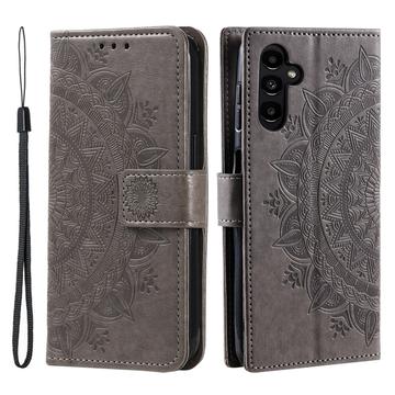 Samsung Galaxy A26 Mandala Series Portemonnee-hoesje - Grijs