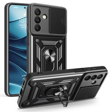 Samsung Galaxy A26 Roterende ring hybride hoesje met camera schild - Zwart