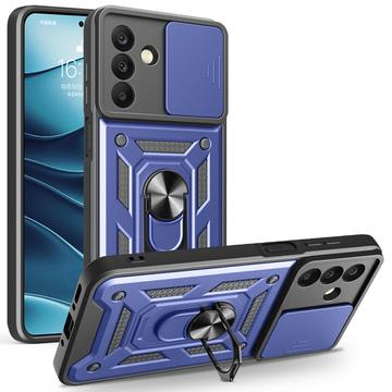 Samsung Galaxy A26 Roterende ring hybride hoesje met camera schild - Blauw