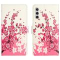 Samsung Galaxy A36 Style Series Portemonnee Hoesje - Roze Bloemen