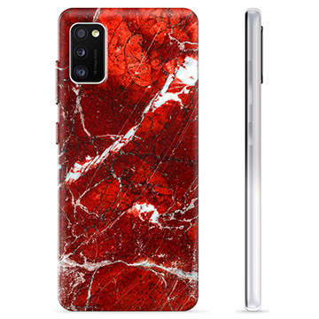 Samsung Galaxy A41 TPU Hoesje - Rood Marmer