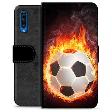 Samsung Galaxy A50 Premium Portemonnee Hoesje - Voetbal Vlam