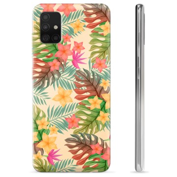 Samsung Galaxy A51 TPU Hoesje - Roze Bloemen