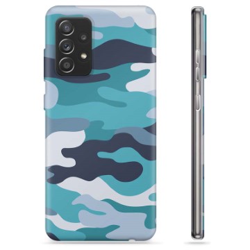 Samsung Galaxy A52 5G, Galaxy A52s TPU Hoesje - Blauw Camouflage