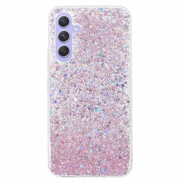 Samsung Galaxy A55 Glitter Flakes TPU Case - Pink