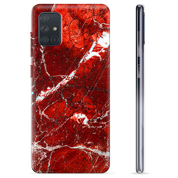 Samsung Galaxy A71 TPU Hoesje - Rood Marmer