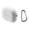 Samsung Galaxy Buds3/Buds3 Pro Siliconen Hoesje met Karabijnhaak - Wit