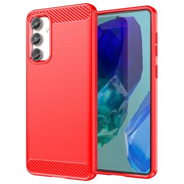 Samsung Galaxy M55 Geborsteld TPU Hoesje - Koolstofvezel