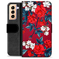 Samsung Galaxy S21+ 5G Premium Wallet Hoesje - Vintage Bloemen