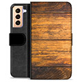 Samsung Galaxy S21+ 5G Premium Wallet Hoesje - Hout