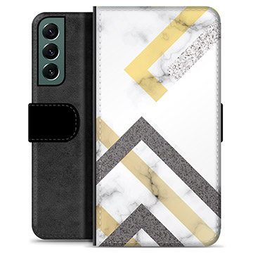 Samsung Galaxy S22+ 5G Premium Portemonnee Hoesje - Abstract Marmer