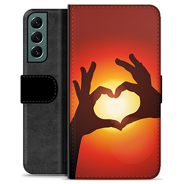 Samsung Galaxy S22+ 5G Premium Portemonnee Hoesje - Hart Silhouet