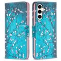 Samsung Galaxy S23 FE Wonder Series Portemonnee Hoesje - Wit Bloemen