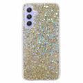 Samsung Galaxy S24 FE Glitter Flakes TPU Hoesje - Goud