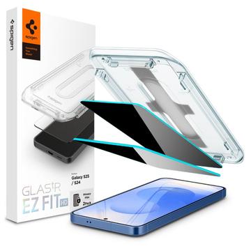 Samsung Galaxy S24/S25 Spigen Glas.tR Ez Fit Privacy Glazen Screenprotector - 2 St.