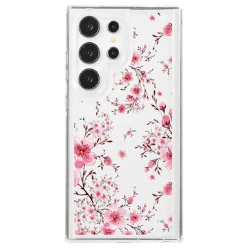 Samsung Galaxy S24 Ultra Fashion TPU hoesje - Roze Bloemen