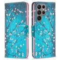 Samsung Galaxy S24 Ultra Wonder Series Portemonnee Hoesje - Wit Bloemen