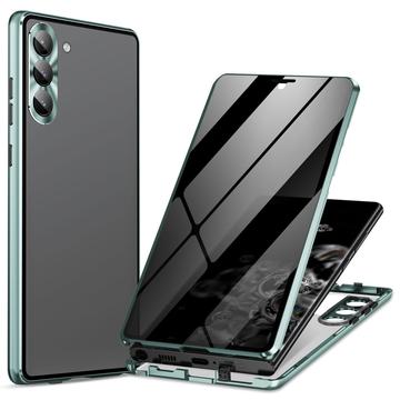 Samsung Galaxy S24+ Magnetisch Cover met Gehard Glas - Privacy - Groen