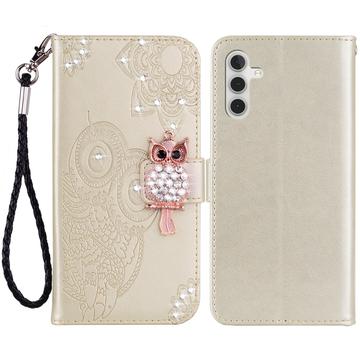 Samsung Galaxy S24+ Uil Strass Portemonnee Hoesje