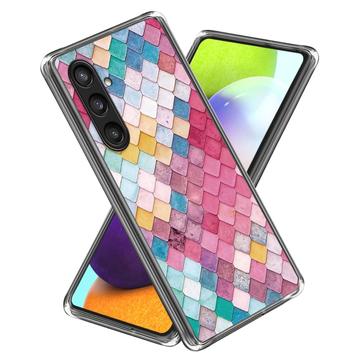 Samsung Galaxy S24+ Stijlvolle Ultradunne TPU Hoesje - Regenboog Ruit