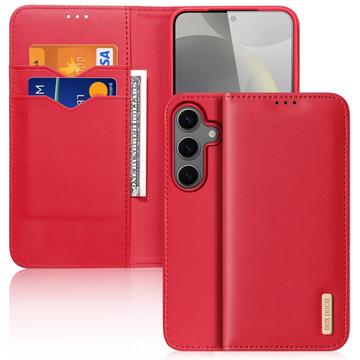 Samsung Galaxy S25 Dux Ducis Hivo Wallet Leren Hoesje - Rood