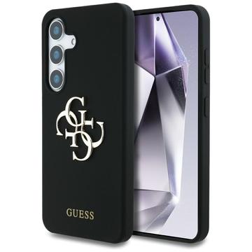 Samsung Galaxy S25 Guess Big 4G Logo Bottom Script Silicone Hoesje - Zwart