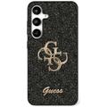 Samsung Galaxy S25 Guess Fixed Glitter 4G Metal Logo Cover - Zwart