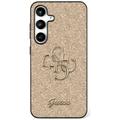 Samsung Galaxy S25 Guess Fixed Glitter 4G Metal Logo Hoesje - Goud