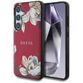 Samsung Galaxy S25 Guess Grained Printed Flower Pattern Hoesje - MagSafe compatibel - Fuchsia