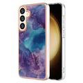 Samsung Galaxy S25 Marble Pattern Gegalvaniseerd IMD TPU Hoesje